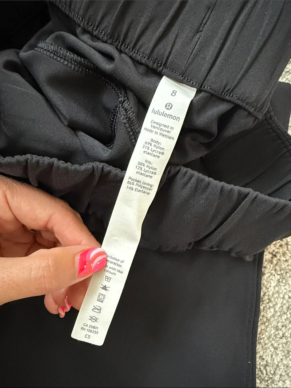 lululemon athletica Black on the fly full length Elastic-Waist Slim Joggers
